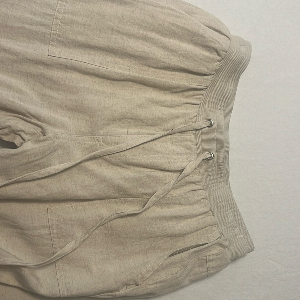 Linen cotton blend joggers